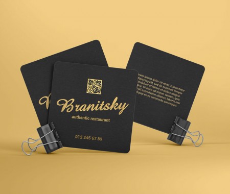 کارت ویزیت لمینت مربعی